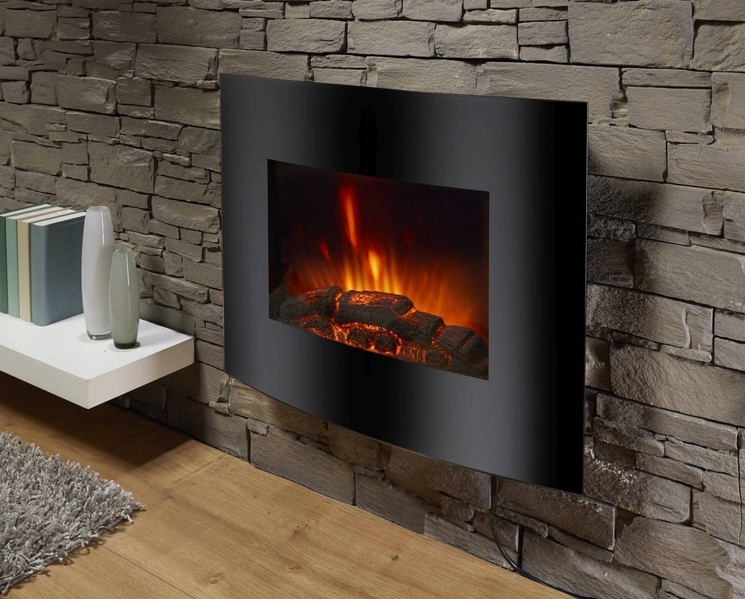 El Fuego Elektrokamin "Aarau", schwarz, 2 Heizstufen, Kamin, Heizung | eBay