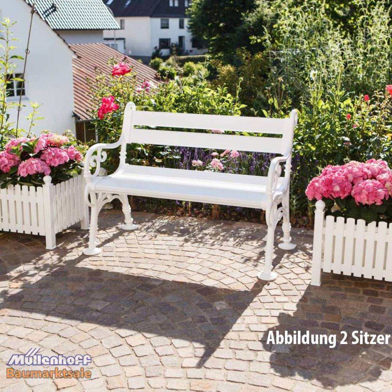 Gartenbank, Landhausbank, Blome Linderhof 2-Sitzer weiß ...