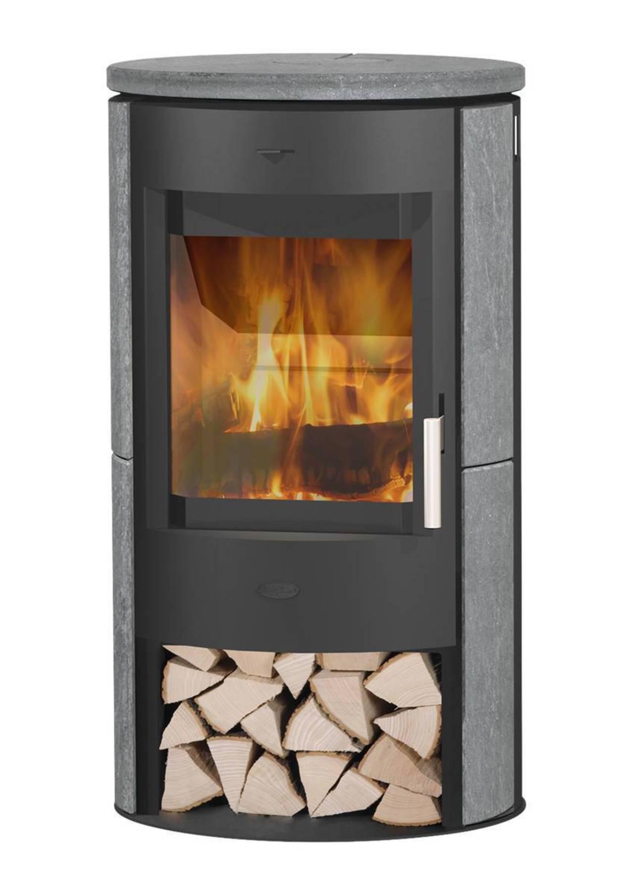 Fireplace Kaminofen Zaria mit Speckstein, 6 kW, Panorama Scheibe, Kamin